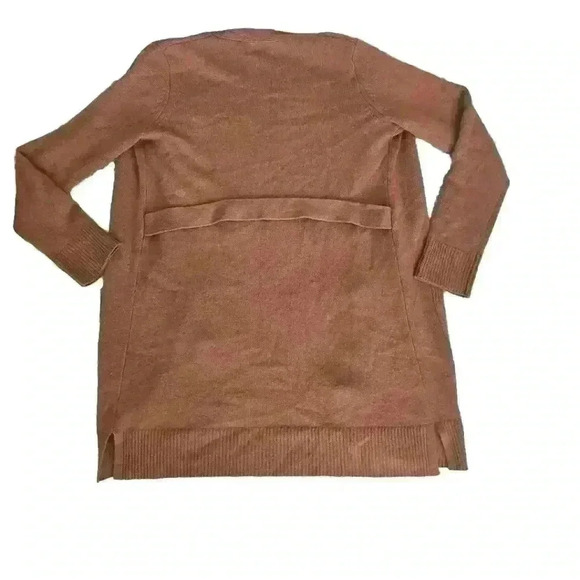Theory Womens Brown Rib Sleeve 100% Cashmere Cardigan In Syrup M - Picture 7 of 12